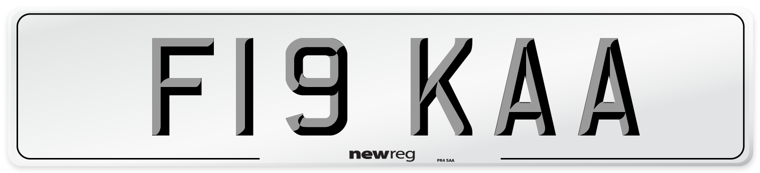 F19 KAA Number Plate from New Reg